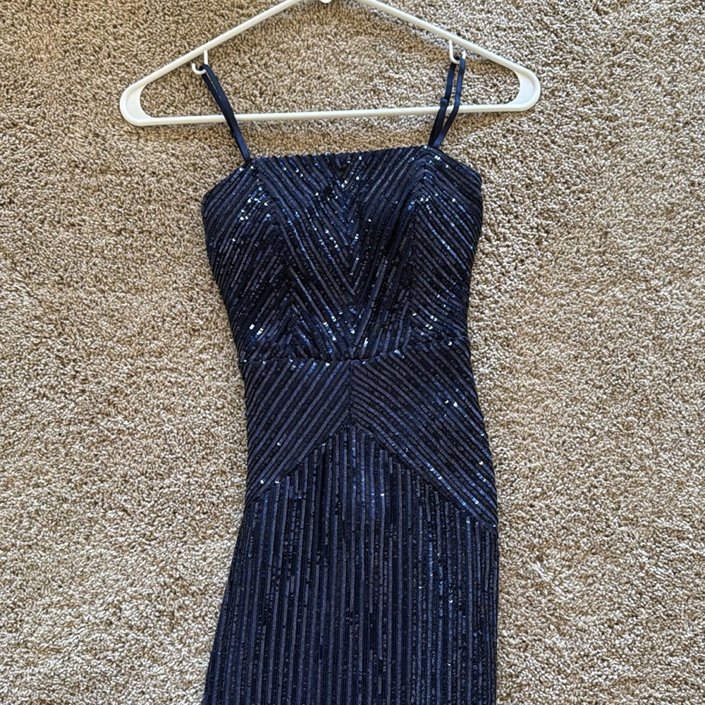 Emerald sundae navy sequin maxi dress